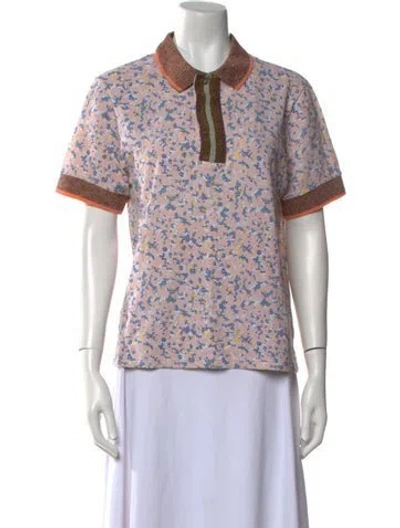Pre-owned Acne Studios Floral Print Short Sleeve Button-up Top In Multi