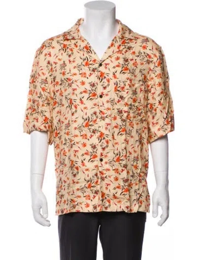 Pre-owned Acne Studios Floral Print Short Sleeve Shirt In Neutral