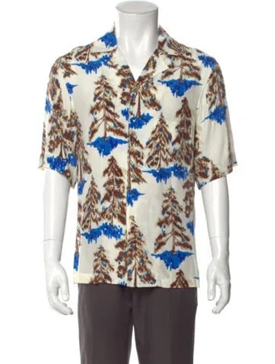Pre-owned Acne Studios Floral Print Short Sleeve Shirt In Neutral