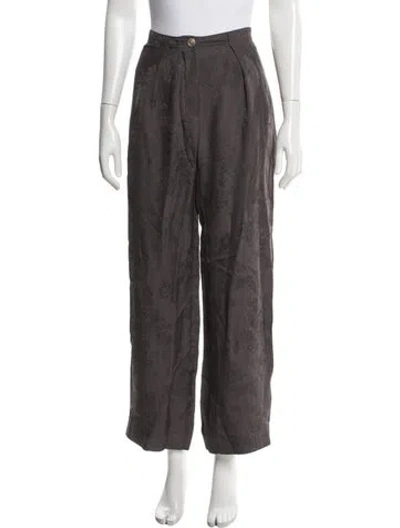 Pre-owned Acne Studios Floral Print Wide Leg Pants In Brown