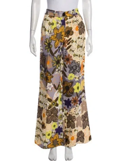 Pre-owned Acne Studios Floral Print Wide Leg Pants In Multicolor