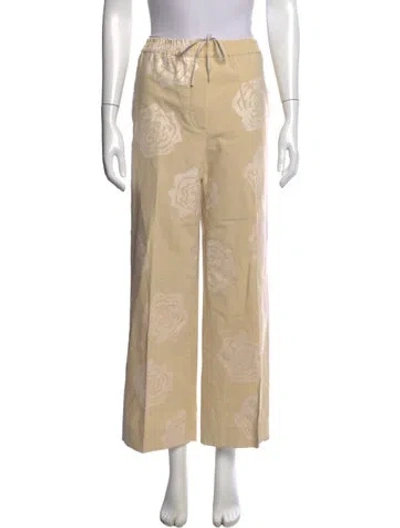 Pre-owned Acne Studios Floral Print Wide Leg Pants In Neutral