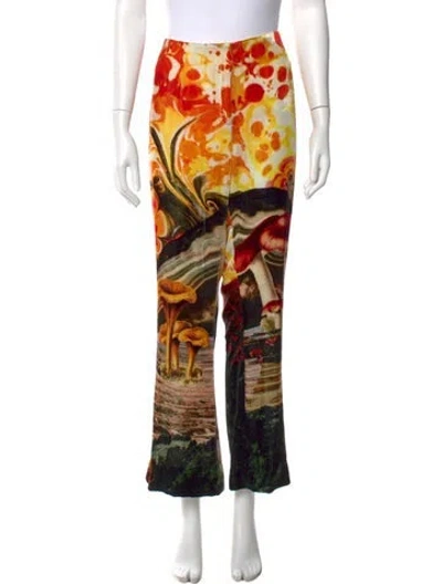 Pre-owned Acne Studios Floral Print Wide Leg Pants In Orange