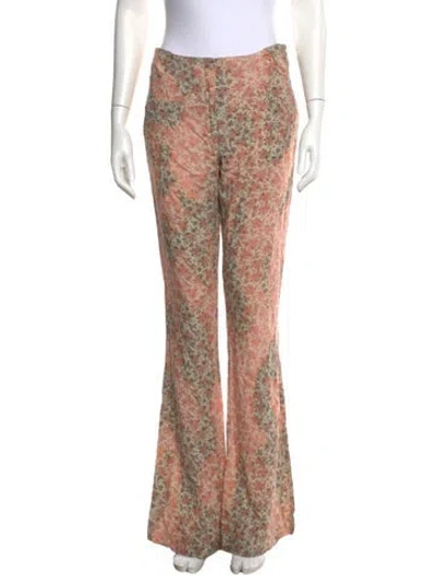 Pre-owned Acne Studios Floral Print Wide Leg Pants In Pink