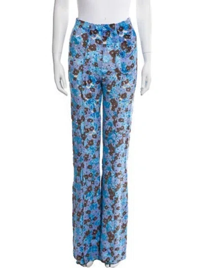 Pre-owned Acne Studios Floral Print Wide Leg Pants W/ Tags In Multi