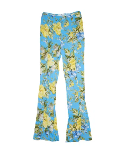 Acne Studios Floral Printed Horn Trousers In Blue