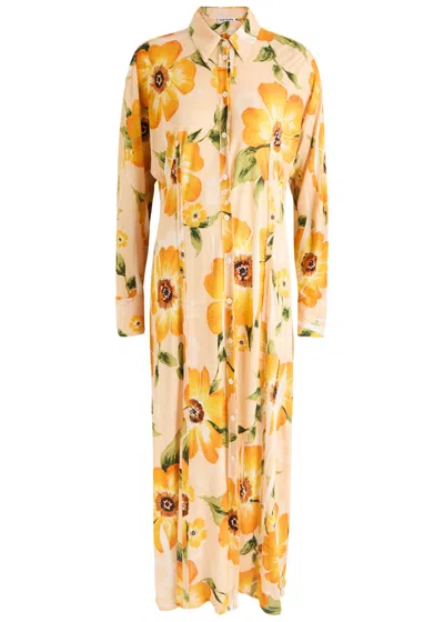 ACNE STUDIOS ACNE STUDIOS FLORAL PRINTED MIDI SHIRT DRESS