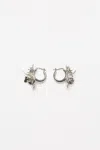 Acne Studios Flower Hoop Earrings In Silver,transparent