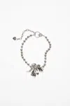 Acne Studios Flower Necklace In Silver,transparent