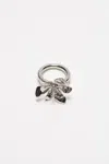Acne Studios Flower Ring In Silver,transparent