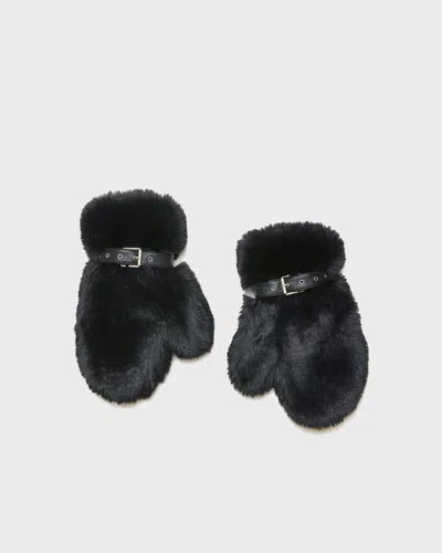 Acne Studios Fluffy Buckle Mittens Svart