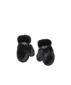 Acne Studios Fluffy Buckle Mittens In Black
