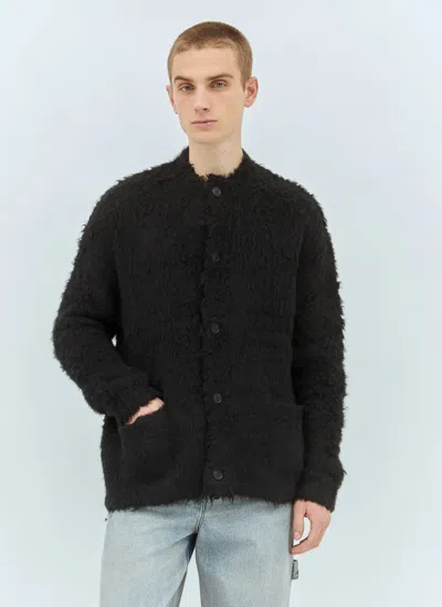 Acne Studios Long-sleeved Sweater Coat In Black