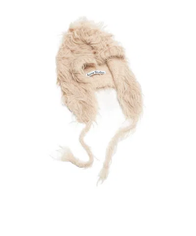 Acne Studios Fluffy Wool Hat In Nude