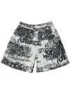 Acne Studios Abstract Pattern Print Shorts In Lgreyblack