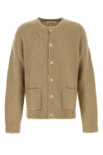 Acne Studios Mens Knit Sweater Long Sleeves Pockets In Brown
