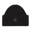 Acne Studios Small Face Logo Beanie In Black