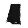 Acne Studios Black Fringe Wool Scarf In Black