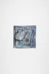 Acne Studios Denim-print Scarf In Blue