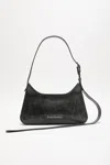 Acne Studios Black Shoulder Bag With Cracked Leather Finish