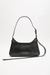 Acne Studios Micro Platt Abrasivato Shoulder Bag In Black