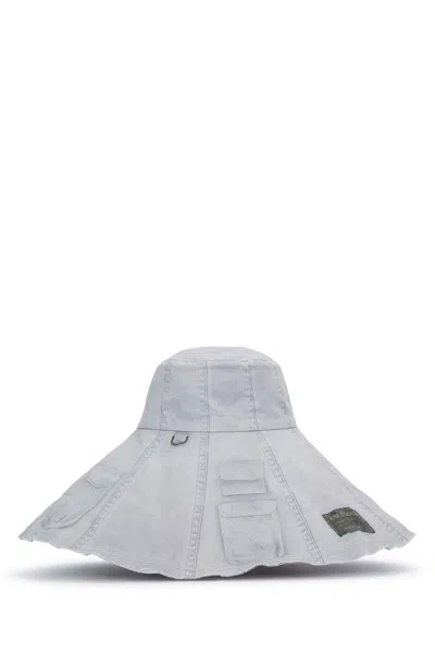 Acne Studios Wide Brim Hat Stitch Detailing Patch In Transparent