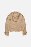 Acne Studios Long Sleeve Casual Jacket In Nude