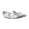 Acne Studios Round Head Ballet Shoes In Silver