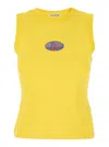 Acne Studios Etch Market Stretch Cotton Tank In Yellow