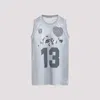 Acne Studios Lightweight Silver Graphic Tank In Gray