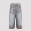 Acne Studios Overwashed Denim Bermuda Shorts In Gray