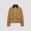 Acne Studios Leather-collar Relaxed Jacket In Brown