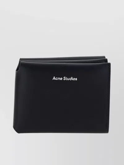 Acne Studios Black Folded Wallet In 900 Black