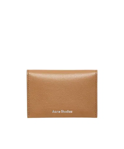 Acne Studios Folded Card Holder In Brown