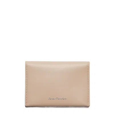 Acne Studios Folded Leather Cardholder In Nude