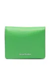Acne Studios Folded Leather Wallet In 绿色