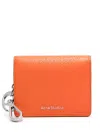 Acne Studios Folded Leather Wallet In 橘色
