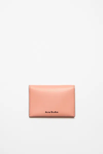 Acne Studios Folded Leather Wallet In Salmon Pink