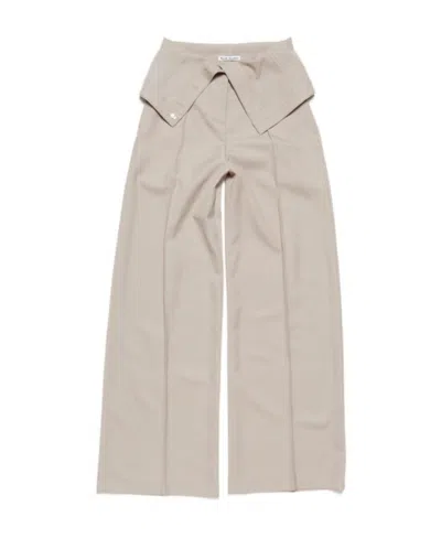 Acne Studios Folded Waist Straight-leg Trousers In Nude