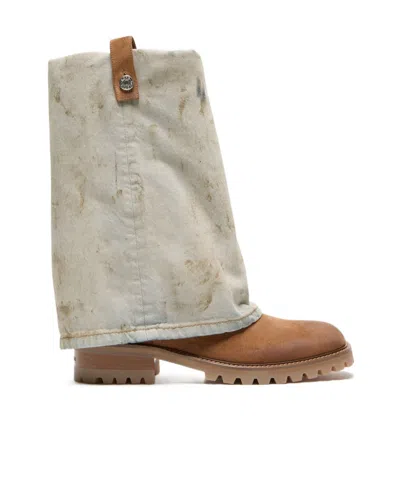 Acne Studios Folding Cowboy Boots In Brown