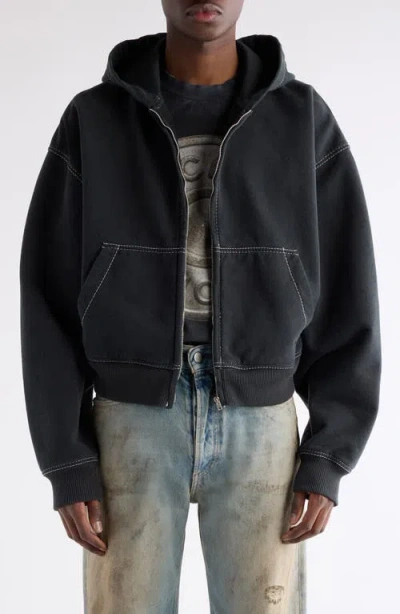 ACNE STUDIOS ACNE STUDIOS FOSCAR U AUTOGRAPH LOGO EMBROIDERED ZIP HOODIE