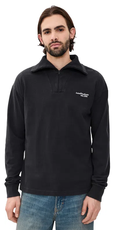 Acne Studios Four Quarter Zip Sweatshirt Black