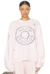 Acne Studios Button Logo Sweatshirt Faded Pink In Faded Pink
