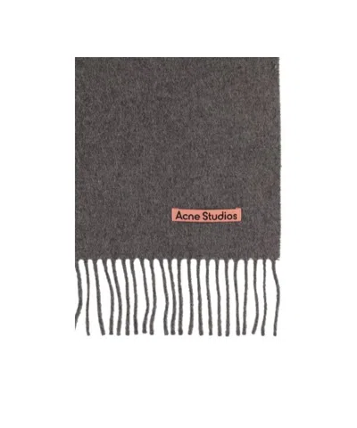 Acne Studios Fraser Detail Scarf In Gray