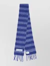 Acne Studios Frayed Hems Striped Pattern Scarf