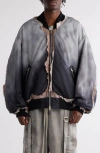 Acne Studios Distressed-effect Bomber Jacket In Faded Black