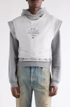 Acne Studios Frederico Stencil Logo Layered Hooded Sweatshirt In Gray