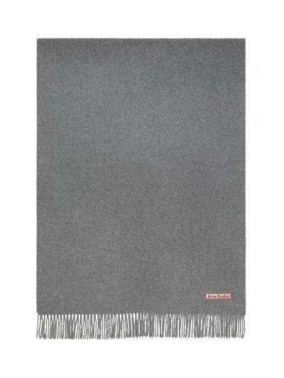 Acne Studios Fringe Wool Grey Scarf - Oversized