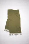 Acne Studios Fringe Wool Scarf - Narrow In Hunter Green