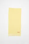 Acne Studios Fringe Wool Scarf - Narrow In Vanilla Yellow